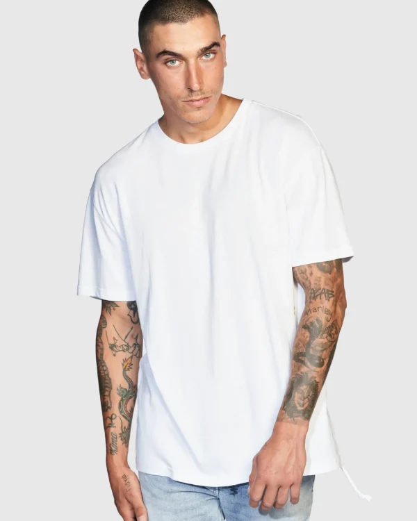 Ksubi T-Shirts-4X4 Biggie Ss Tee White/Yellow