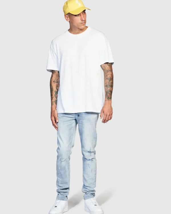 Ksubi T-Shirts-4X4 Biggie Ss Tee White/Yellow